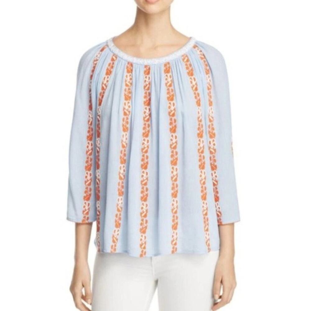 NEW Tory Burch Alexandria Beaded Peasant Top Size 8